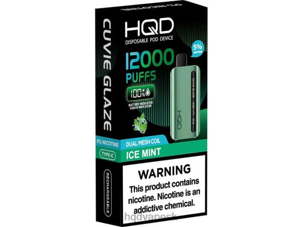 Jednorázová Cigareta HQD - HQD CUVIE GLAZE jednorazová vapa 12000 P4P2F200 ľadová mäta
