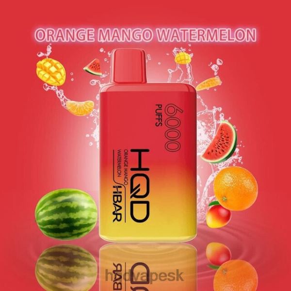 HQD Vape Bratislava - HQD HBAR 6000 ťahov P4P2F54 oranžový mango vodný melón